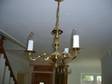 CEILING LIGHTS brass 2 x 5 pendant and 2 x 3 pendant, ....